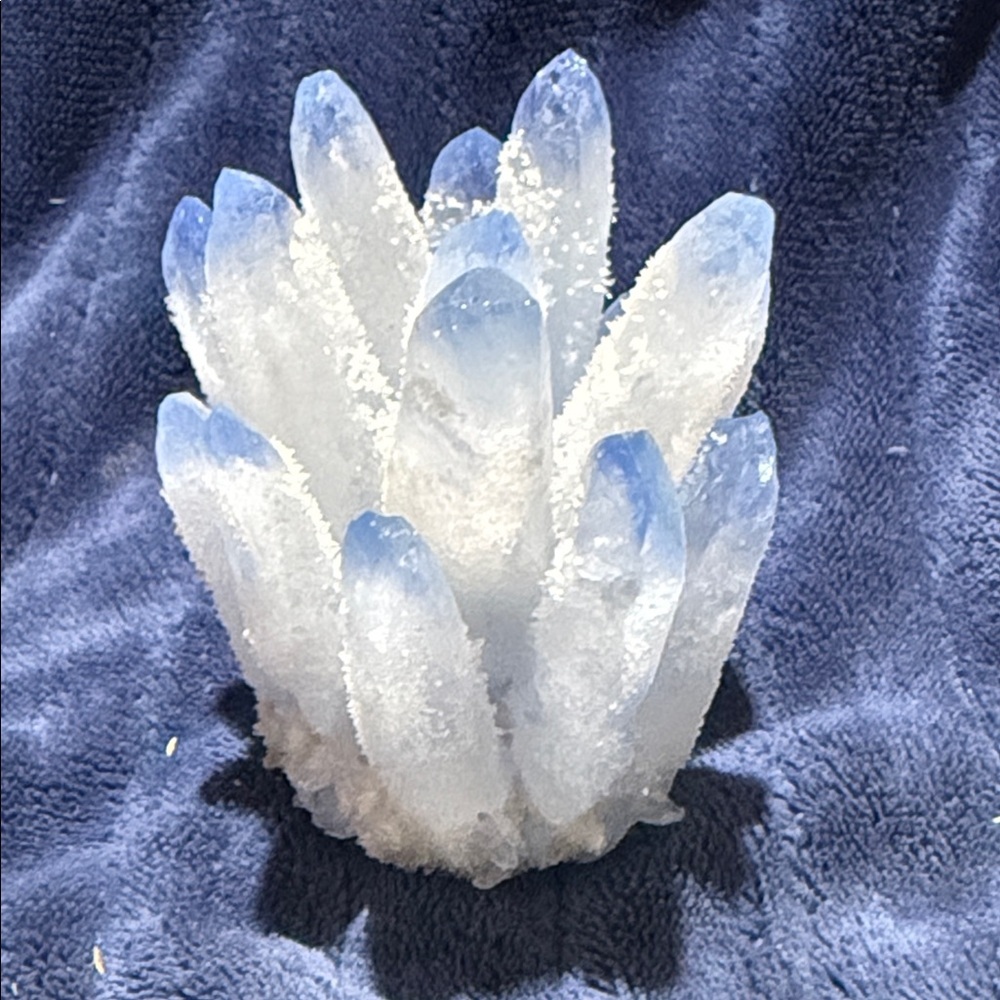 Clear Blue-Tipped Quartz Cluster - Picture 3 of 9
